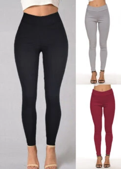 Women's Dress Pants Skinny High Waist Full Length Black Spring, Fall, Winter, Summer