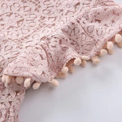 Kids Girls' Dress Party Dress Solid Color Short Sleeve Wedding Special Occasion Birthday Lace Ruffle Elegant Fashion Princess Cotton Lace Knee-length Lace Dress Party Dress A Line Dress Summer Spring -Slay Clothing Shop 01309e6f 08e8 4d93 8ce7 6b99e48f846d