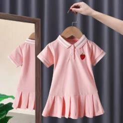 Kids Girls' Dress Solid Color Cartoon Short Sleeve Performance Active Adorable Cotton Knee-length White Dress A Line Dress Summer Dress Summer Spring 3-7 Years 794-blue 839-pink 085-pink -Slay Clothing Shop 013e54fd 0cbf 4ac4 95a6 55c381f8fe04