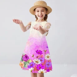 Girls' 3D Graphic Butterfly Dress Sleeveless 3D Print Summer Spring Sports & Outdoor Daily Holiday Cute Casual Sweet Kids 3-12 Years Casual Dress A Line Dress Tank Dress Above Knee Polyester Regular -Slay Clothing Shop 014e15ba 4652 4fb4 b965 e7153a59725a
