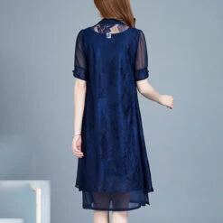Women's Dress Set Two Piece Dress Chiffon Dress Midi Dress Black Red Royal Blue Short Sleeve Pure Color Lace Summer Spring Crew Neck Stylish 2023 M L XL XXL 3XL 4XL -Slay Clothing Shop 027d17ca bb21 437e 8d21 6ea455152b3e