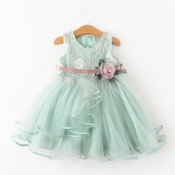 Kids Little Girls' Dress Flower Swing Dress Party Birthday Daily Lace Ruffle Mesh Green White Pink Sleeveless Cute Princess Sweet Dresses Spring Summer 2-6 Years -Slay Clothing Shop 02c95d6c c67f 477d 95ca bbb0d8972d5b