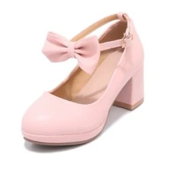 Girls' Heels Daily Dress Shoes Heel Cosplay Lolita PU Breathability Non-slipping Height-increasing Big Kids(7years +) Little Kids(4-7ys) Wedding Party Gift Walking Shoes Dancing Bowknot White Pink -Slay Clothing Shop 02db8e7d 0f1a 4ab5 884a 8c56dee7e733