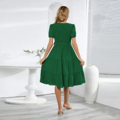 A-Line Cocktail Dresses Elegant Dress Wedding Guest Cocktail Party Knee Length Short Sleeve Jewel Neck Belt / Sash Spandex With Pleats Ruched 2024 -Slay Clothing Shop 045796e0 ad8e 475b a458 e5d451113560
