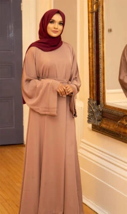 Women's Casual Dress Swing Dress Kaftan Dress Long Dress Maxi Dress Dark Brown Wine Black Long Sleeve Pure Color With Belt Winter Fall Spring Crew Neck Muslim Winter Dress Daily Vacation Loose Fit -Slay Clothing Shop 04a95fda 4ead 4f05 8a0d 5ee16691e924