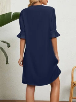 Women's Casual Dress Summer Dress Mini Dress Ruffle Daily Date Going Out Fashion Basic Split Neck Half Sleeve 2023 Loose Fit Black White Wine Color S M L XL XXL Size -Slay Clothing Shop 05e9752b 3862 4835 8b24 56b7c441f64b