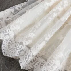 Kids Girls' Dress Solid Colored Long Sleeve Mesh Embroidered Cute Polyester Knee-length 2-8 Years White Blue -Slay Clothing Shop 0691631c 2c0c 4988 9f9e e814d9341e6b