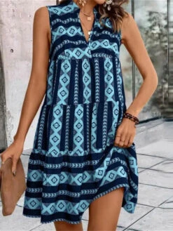 Women's Tank Dress Summer Dress Geometric Stripe Print V Neck Mini Dress Fashion Modern Daily Holiday Sleeveless Loose Fit Black White Red Summer Spring S M L XL XXL -Slay Clothing Shop 081cdc21 e7c3 4d54 be39 a28451220ee2