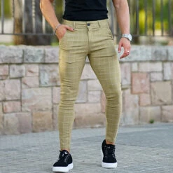 Men's Skinny Trousers Chinos Chino Pants Plaid Dress Pants Pocket Lattice Comfort Breathable Outdoor Daily Going Out Fashion Streetwear Black Navy Blue -Slay Clothing Shop 08f2a80b e79b 46a9 84cf 6e9080eacfb4