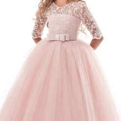 Kids Girls' Dress Solid Colored Pegeant Bow Vintage Princess Polyester Maxi Pink Princess Dress White Pink Wine -Slay Clothing Shop 095caf3d 4f3d 46d5 a2ac afb742e0902a