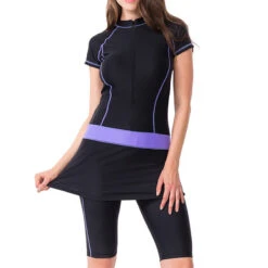 Women's Swimwear Swim Dress Rash Guard Diving Plus Size Swimsuit Splice Color Block Black Blue T Shirt Tee Bathing Suits Sports Vacation Fashion -Slay Clothing Shop 0981c0ff c469 4e5b 9626 311d57e02bd9