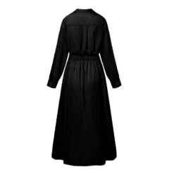 Women's Shirt Dress Casual Dress Swing Dress Maxi Long Dress Outdoor Office Holiday Polyester Basic Modern Shirt Collar Ruched Pocket Long Sleeve Summer Spring Fall 2023 Regular Fit Black Army Green -Slay Clothing Shop 098b973c d49b 4960 90da d942aca02160