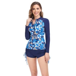 Women's Swimwear Swim Dress Rash Guard Diving Normal Swimsuit Modest Swimwear Tummy Control Slim Solid Color Royal Blue Dark Gray Bodysuit Bathing Suits New Vacation Fashion -Slay Clothing Shop 0ab9e8c0 8038 44be 8f84 0ca726f389ec