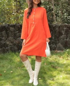 Women's Cotton Linen Shift Dress Knee-Length Crew Neck Pocket Spring Summer Fall -Slay Clothing Shop 0b922ec1 cf69 4a56 b537 6a6176f30ad8