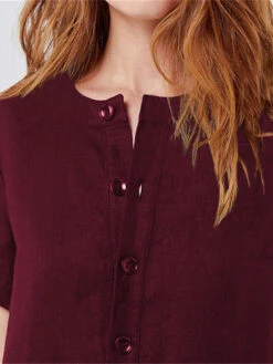 Women's Casual Dress Cotton Linen Dress Shift Dress Midi Dress Linen Cotton Blend Basic Modern Outdoor Daily Vacation Crew Neck Button Pocket Short Sleeve Summer Spring 2023 Loose Fit Black Wine -Slay Clothing Shop 0bb4d78a ef83 48eb ba52 0dc7685734a2