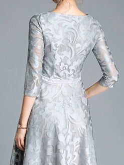 Women's Party Dress Lace Dress Cocktail Dress Midi Dress Apricot Gray 3/4 Length Sleeve Floral Lace Summer Spring Fall Crew Neck Active Evening Party Wedding Guest Vacation Slim 2023 S M L XL XXL 3XL -Slay Clothing Shop 0c91a9cb 5b58 4254 ae43 8590ff9e4156