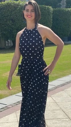 Women's Casual Dress Swing Dress Polka Dot Dress Long Dress Maxi Dress Chiffon Dress Pleated Green Black Blue Sleeveless Print Spring Summer Halter Neck Vacation Beach Daily 2023 S M L XL -Slay Clothing Shop 0c94b167 6cb4 4561 b02f 41689a5cfa30