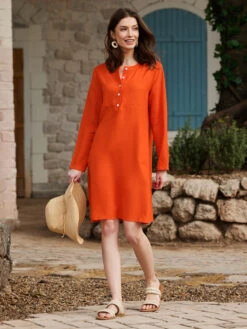 Women's Cotton Linen Shift Dress Knee-Length Crew Neck Pocket Spring Summer Fall -Slay Clothing Shop 0d5362e7 e312 4671 9271 9bf67d8729d3