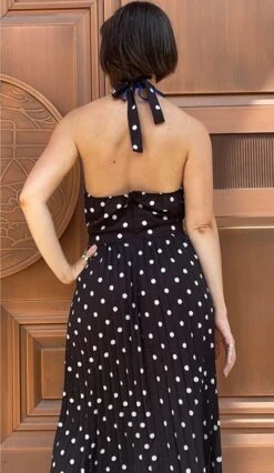 Women's Casual Dress Swing Dress Polka Dot Dress Long Dress Maxi Dress Chiffon Dress Pleated Green Black Blue Sleeveless Print Spring Summer Halter Neck Vacation Beach Daily 2023 S M L XL -Slay Clothing Shop 0e8e2c49 e87d 441e 8234 cf2980b041bd