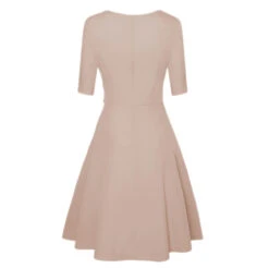 Women's Party Dress Tie Front Belted Crew Neck 3/4 Length Sleeve Midi Dress Elegant Classic Navy Blue Beige Spring -Slay Clothing Shop 0fe017fc 6461 4836 af1b ab423e49e431