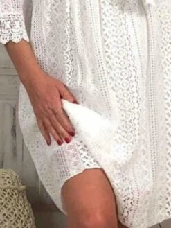 Women's Casual Dress White Dress Summer Dress Mini Dress Eyelet Daily Holiday Date Fashion Modern V Neck Sleeveless 2023 Regular Fit White Ivory Color S M L XL XXL Size -Slay Clothing Shop 11676497 11fa 4e9b 8f7b 435bdb1523a0