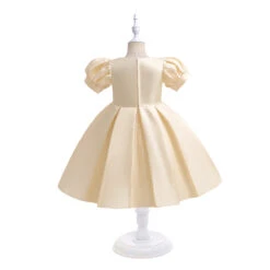 Kids Girls' Party Dress Solid Color Short Sleeve Performance Birthday Zipper Puff Sleeve Adorable Princess Polyester Cotton Blend Knee-length Party Dress Summer Spring Fall 3-10 Years Champagne Pink -Slay Clothing Shop 11e69f0e 3f5e 4411 9af7 732a5523d860