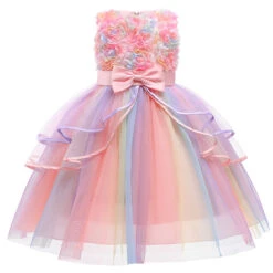 Kids Little Girls' Dress Sundress Floral Tulle Dress Party Festival Mesh Bow Purple Blushing Pink Knee-length Sleeveless Princess Sweet Dresses Summer Regular Fit 3-10 Years