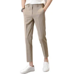 Men's Dress Pants Trousers Suit Pants Pocket Straight Leg Plain Comfort Breathable Ankle-Length Outdoor Daily Going Out Fashion Streetwear Black Khaki -Slay Clothing Shop 154e1041 ce13 4a50 a563 900e53007fc7