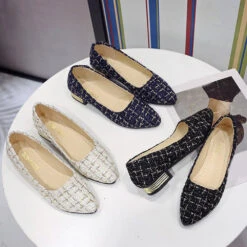 Women's Flats Bling Bling Shoes Dress Shoes Plus Size Outdoor Office Daily Plaid Block Heel Low Heel Pointed Toe Elegant Classic Casual Walking Glitter Synthetics Loafer Black White Blue -Slay Clothing Shop 15c9d5ea a255 4288 92b0 f4b1e4328a61