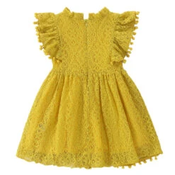 Kids Girls' Dress Party Dress Solid Color Short Sleeve Wedding Special Occasion Birthday Lace Ruffle Elegant Fashion Princess Cotton Lace Knee-length Lace Dress Party Dress A Line Dress Summer Spring -Slay Clothing Shop 1757e597 a1a8 4ba4 8fc1 5b4376e044aa