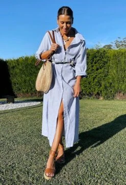 Women's Cotton Linen Maxi Shirt Dress Casual Split Long Sleeve For All Seasons 2024 Spring -Slay Clothing Shop 175854cb ceb9 4300 bd4d 8da270dd55e8
