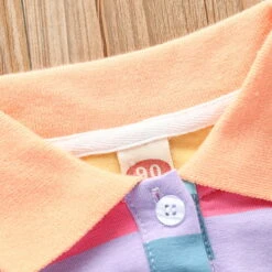 Kids Girls' Dress Rabbit Stripe Short Sleeve Casual Casual Sweet Cotton Above Knee Casual Dress A Line Dress Spring Fall 1-6 Years Light Rainbow Deep Rainbow -Slay Clothing Shop 18639588 4a9f 4b99 8fc0 d70181164c1f