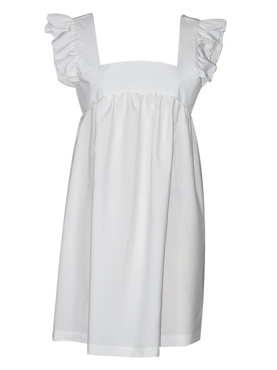 Women's Casual Dress Cotton Linen Dress Shift Dress Mini Dress Cotton Blend Fashion Basic Outdoor Daily Square Neck Ruched Ruffle Sleeveless Summer Spring 2023 Regular Fit White Yellow Red Pure Color 7 Women's Casual Dress Cotton Linen Dress Shift Dress Mini Dress Cotton Blend Fashion Basic Outdoor Daily Square Neck Ruched Ruffle Sleeveless Summer Spring 2023 Regular Fit White Yellow Red Pure Color - Image 7