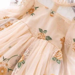 Kids Girls' Dress Floral Long Sleeve School Vacation Print Princess Sweet Polyester Asymmetrical A Line Dress Fall Winter 3-10 Years Pink Beige -Slay Clothing Shop 19d93195 95e0 4532 b575 9774d4757233