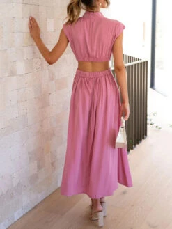 Women's Prom Dress Party Dress Wedding Guest Dress Long Dress Maxi Dress Black Yellow Red Sleeveless Pure Color Pleated Summer Spring Fall Stand Collar Fashion Evening Party Wedding Guest Vacation -Slay Clothing Shop 19f8b547 c0d7 4c1d ad84 fa56a0b55da1