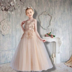 Kids Girls' Party Dress Solid Color Sleeveless Performance Pegeant Princess Sweet Cotton Maxi Party Dress Summer Spring 4-13 Years Black White Pink