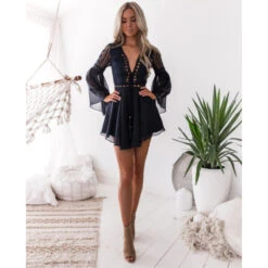Women's Party Dress Lace Dress White Dress Mini Dress Black White Wine Long Sleeve Pure Color Lace Summer Spring V Neck Hot Winter Dress Fall Dress Slim 2023 S M L XL XXL -Slay Clothing Shop 1bffd29c d034 4ee2 9492 c9ef0587b434