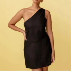 Women's Casual Dress Linen Dress Shift Dress Mini Dress Black White Red Sleeveless Pure Color Backless Spring Summer One Shoulder Vacation 2023 XS S M L XL XXL -Slay Clothing Shop 1ce68285 9d4e 4cbb b48d 9b3a57d26772