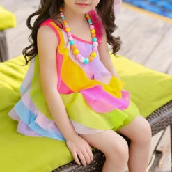 Kids Girls' Dress Rainbow Swing Dress Party Holiday Beach Ruffle Mesh Fuchsia Cotton Asymmetrical Sleeveless Cute Boho Beautiful Dresses Spring Summer Regular Fit 3-10 Years / Sweet -Slay Clothing Shop 1e07ae66 e1bf 40a0 a292 159fab150ac5