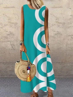 Women's Shift Dress Long Dress Maxi Dress Black Sleeveless Geometric Print Spring Summer Crew Neck S M L XL XXL 3XL -Slay Clothing Shop 1ecca686 fa77 45b5 aa36 b6c9a0596617