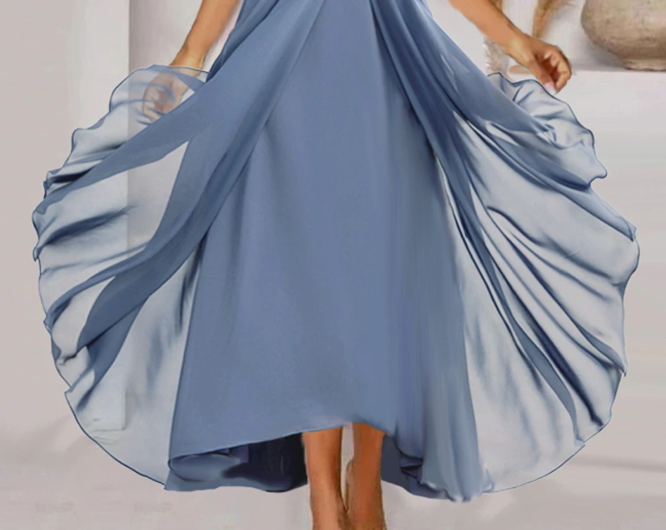 Women's Party Dress Lace Dress Swing Dress Long Dress Maxi Dress Blue Half Sleeve Pure Color Patchwork Spring Summer Dress V Neck Romantic Wedding Birthday 2023 S M L XL 2XL 3XL 3 Women's Party Dress Lace Dress Swing Dress Long Dress Maxi Dress Blue Half Sleeve Pure Color Patchwork Spring Summer Dress V Neck Romantic Wedding Birthday 2023 S M L XL 2XL 3XL - Image 3