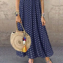 Women's Casual Dress Swing Dress Polka Dot Dress Long Dress Maxi Dress Green Blue Yellow Short Sleeve Polka Dot Print Spring Summer Crew Neck Basic Daily Weekend Loose Fit 2023 L XL XXL 3XL 4XL 5XL -Slay Clothing Shop 1f6ed2f8 f53c 4f76 934e 2d573b0db883