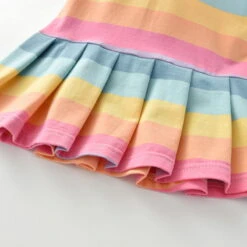 Kids Girls' Dress Rabbit Stripe Short Sleeve Casual Casual Sweet Cotton Above Knee Casual Dress A Line Dress Spring Fall 1-6 Years Light Rainbow Deep Rainbow -Slay Clothing Shop 22ff37cc eb95 4a52 b5d5 4831a29d71a4