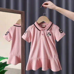 Kids Girls' Dress Solid Color Cartoon Short Sleeve Performance Active Adorable Cotton Knee-length White Dress A Line Dress Summer Dress Summer Spring 3-7 Years 794-blue 839-pink 085-pink -Slay Clothing Shop 247428e4 a528 4b38 b759 feac0b6bfc6e