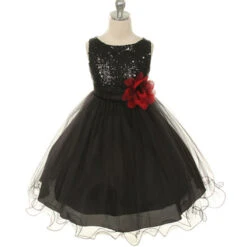 Kids Girls' Dress Flower Sleeveless Wedding Party Sequins Sweet Cotton Polyester Floral Embroidery Dress Tulle Dress Flower Girl's Dress Beige Black White -Slay Clothing Shop 25d5c7fc fca8 46a3 b435 48e6a123da72