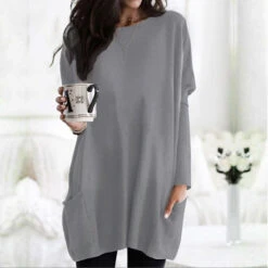 Women's Plus Size Shirt Tunic T Shirt Dress Tunic Shirts Solid Colored Daily Basic Long Sleeve Round Neck Black Fall Fall & Winter -Slay Clothing Shop 2a00382f f75b 4048 ac69 3e98cb1bdfe2
