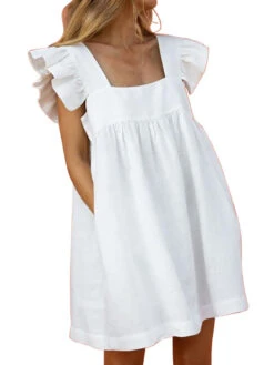 Women's Casual Dress Cotton Linen Dress Shift Dress Mini Dress Cotton Blend Fashion Basic Outdoor Daily Square Neck Ruched Ruffle Sleeveless Summer Spring 2023 Regular Fit White Yellow Red Pure Color 14 Women's Casual Dress Cotton Linen Dress Shift Dress Mini Dress Cotton Blend Fashion Basic Outdoor Daily Square Neck Ruched Ruffle Sleeveless Summer Spring 2023 Regular Fit White Yellow Red Pure Color -Slay Clothing Shop 2b06a294 b520 458b 8737 eee19b89522c