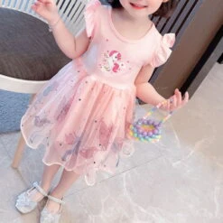 Kids Little Girls' Dress Unicorn A Line Dress Daily Holiday Mesh Print Blue Pink Knee-length Short Sleeve Princess Sweet Dresses Spring Summer Regular Fit 2-8 Years -Slay Clothing Shop 2d7eaa15 a729 4a30 a71b fea72d4ed3b7