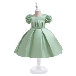 Kids Girls' Party Dress Solid Color Short Sleeve Performance Birthday Zipper Puff Sleeve Adorable Princess Polyester Cotton Blend Knee-length Party Dress Summer Spring Fall 3-10 Years Champagne Pink -Slay Clothing Shop 2e3aad1a a2af 4871 be48 b6df5ac9510e