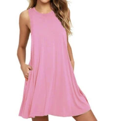 Women's Casual Dress Tank Dress Mini Dress Light Coffee Black Dark Red Sleeveless Plain Summer Spring Crew Neck Basic 2023 S M L XL 2XL -Slay Clothing Shop 2e740f2d 151a 4b11 978f 2f8349f7aee6